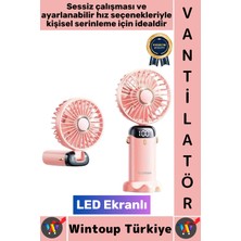 Wintoup #vantilatör Kompakt Sessiz Yoğun Üfleme Şarjlı Ayarlanabilir Başlık 5 Kademeli El Fanı Vantilatör