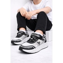 Slipcat Unisex Çocuk Spor Günlük Hafif Taban Cırtlı Bağcıklı Nefes Alabilen Kaymaz Okul ve Günlük Sneaker