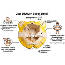 Bigstoy Bebek Yüzme Simidi 2'si 1 Arada- Iç Haznesi Çıkabilir, Güvenli ,yeni Model- Ayıcık Desenli Sarı