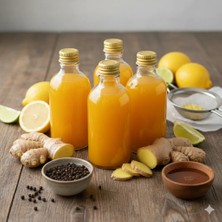 JUNIBELIW 5 Adet 50ML Çok Amaçlı Cam Şişe Sızdırmaz Gold Kapak Shot Şişesi Kamp Şişe Söz Kına 5X50ML