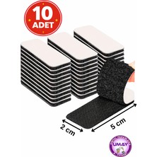 Ecovel 10 Adet 2x5 cm Arkası Yapışkanlı Cırt Cırt Bant Halı Kilim Koltuk Örtüsü Tablo Sabitleyici
