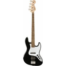 Fender 0370760506 Squier Affinity Jazz Bass Laurel Klavye Lrl Blk | Siyah Renk, Ikonik J-Bass Tonu, Ergonomik C-Gövde, Ince ve Hafif Yapı