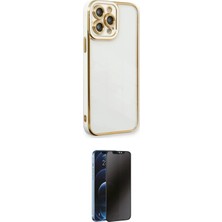 Masa Dostu Ieg™ iPhone 13 Pro Max Kılıf Çekirdek Klasik Serisi - Siyah 3D Antistatik Hayalet Cam Ekran Kor