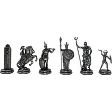 Gift Home ( Sadece Satranç Taşı Isteyene ) Gifthome Premium Jumbo Boy Metal Yunan Figürlü  Satranç Taşı