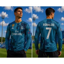 Sidas Real Madrid Ronaldo 2018 Deplasman Turkuaz Uzun Kol Yetişkin Forma