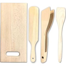 İsmiyle Al Pratik Kullanım Ahşap Büyük Mutfak Seti 4 Parça