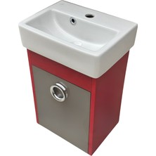Akademik Mimarlık Turkuaz Seramik Cerastyle Mini 28X45 cm Lavabo (Banyo Dolabı Dahil)