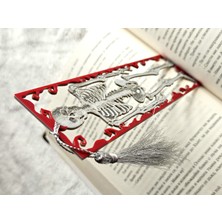 Dağ Teknoloji Iskelet Tasarımlı Kitap Ayracı 3D Baskı Gotik Dekoratif Okuma Ayracı Bookmark