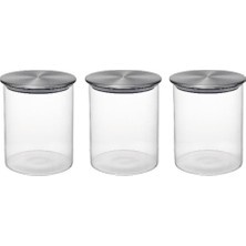 altabi Metal Kapaklı 3lü Kavanoz Takımı 850 ml Borosilkat Cam Hava Almaz