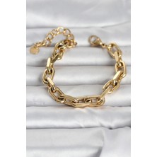 Callerrons Accessories Gold Renk Kalın Zincirli Kadın Bileklik - EBJ260418W41867