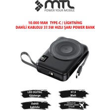 Mtl Magsafe Uyumlu 3in1 37,5 Watt Hızlı Şarj Powerbank Watch ve Airpods Şarj Destekli MT4580