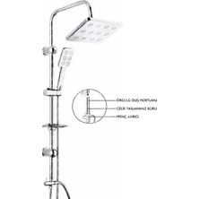 TKÇ Ieg™ Robot Duş Seti Krom Dikdörtgen Çok Fonksiyonlu Yağmur Robot Duş Sistemi