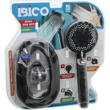 TKÇ Vakumlu - Siyah Lüks Duş Seti  Duş Başlık=5 Mod=fonksiyon Örgülü Hortum=1.5mt Mafsal=3 Kadem