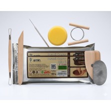 Eminiş Seramik Başlangıç Seti 8 Parça ve 1 kg Kahverengi Kil Hamuru