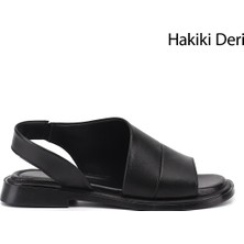 Gönderi(r) Kadın Siyah  Hakiki Deri Sandalet