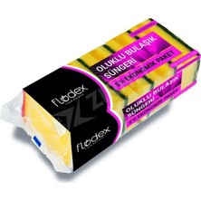 4 Adet Flodex Extra Güçlü Yeşil Sünger Oluklu 5'li