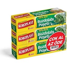 3 Adet Koroplast 3'lü Çok Al Az  Öde Buzdolabı Poşeti Orta 30'lu
