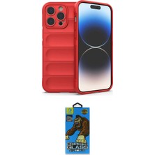 TKÇ Ieg™ Iphone 13 Pro Max Kılıf Atlas Koleksiyonu - Siyah 18D Cam Ekran Koruyucu