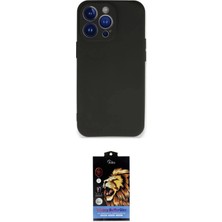 TKÇ  iPhone 14 Pro Kılıf Kozmos Yansıma Özel Seri - Siyah Buffer Hayalet Cam Ekran Koruyucu