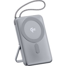 Juo 10000MAH Magsafe 15W Qi2 Sertifikalı Powerbank 22.5 Type-C Kablolu Standlı Taşınabilir Kablosuz Hızlı Şarj Cihazı