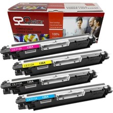 Qstar Hp 126A CE310A Muadil Toner Set 4 Renk CF350A CRG729 CP1025 M175 M275 M176 M177 LBP7010 7018