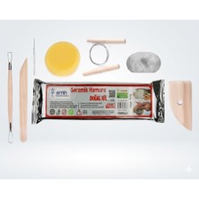 Eminiş Seramik Başlangıç Seti 8 Parça ve 1 kg Beyaz Kil Hamuru