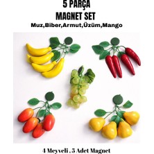 Ahfa Natural Craft Yapay Meyve Magnet Seti (5 Adet )