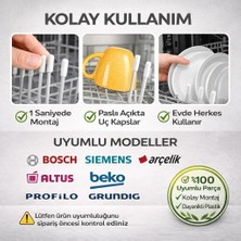 Öz Beyaz Eşya 100 Adet Beyaz  Bulaşık Makinesi Raf Teli Koruyucu Silikon Başlık