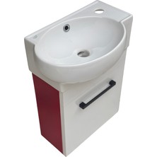 Akademik Mimarlık Turkuaz Seramik Cerastyle Mini 28X45 cm Lavabo (Banyo Dolabı Dahil)