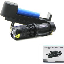 TKÇ 2ın1 Küçük Zoomlu El Feneri Cob LED Metal Kasa 9cm
