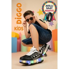 Diggo Kids Çocuk Işıklı Patenli Spor Ayakkabı LED Tekerlekli Model - Teker Ister Spor Ayakkabı Ister Paten