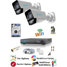 5 Mp Ultra Hd 2 Renkli Kameralı Güvenlik Kamera Seti Teico- 6215 320 GB HDD