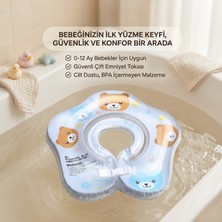 Bigstoy Bebek Boyun Simidi Ayıcık Figürlü Şeffaf Çift Emniyet Kilitli Mavi