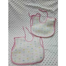 Berkaysun Tekstilden Pamuklu Bebek Mama Önlüğü Arkası Naylon 2 Adet 25X30 Koldan Geçmeli