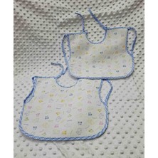 Berkaysun Tekstilden Pamuklu Bebek Mama Önlüğü Arkası Naylon 2 Adet 25X30cm Koldan Geçmeli