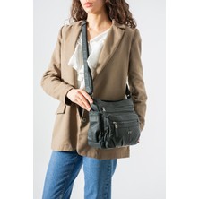 571 Collections Çanta Yıkama Deri Çapraz Askılı Omuz Çantası Siyah MODEL:(571-11R)