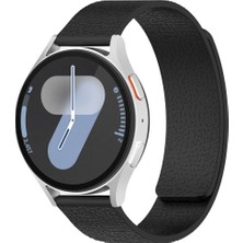Kordify Samsung Galaxy Watch 7 / 6 / 6 Classic / 5 / 5 Pro / 4 / 4 Classic / 3 / Active 2 / Active Uyumlu 20MM Deri Dokulu Manyetik Silikon Kordon – Premium Şıklık & Konfor