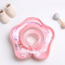 Bigstoy Bebek Yüzme Simidi - Güvenli Çift Tokalı Bebek Deniz & Havuz Simidi - Pembe Tavşan Figürlü