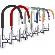 TKÇ Ieg™ Esnek Kıvrılabilir Renkli Silikon Oynar Başlıklı Musluk Bataryası Başlığı Kubar