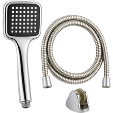 Eco Lounge Siyah Duş Başlığı Seti Spiral Hortumlu El Duşu ve Duvar Askısı Banyo Seti