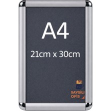 Mankan A4 Rondo Çerçeve - Afiş Çerçevesi - Belge Çerçevesi - Açılır Kapanır Alüminyum Görünümlü Çerçeve