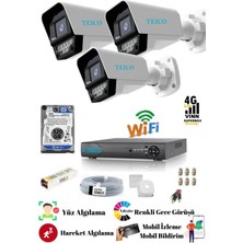 5 Mp Ultra Hd 3 Renkli Kameralı Güvenlik Kamera Seti Teico- 6315 320 GB HDD Dahil Xmeye