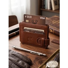 Deer Deri Passy Model Maşalı Hakiki Deri Kartlık