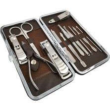 TKÇ Çantalı Manikür Pensi Profesyonel ve Manikür Pedikür Seti 13 Parça Tırnak Eti Itici ve Cımb