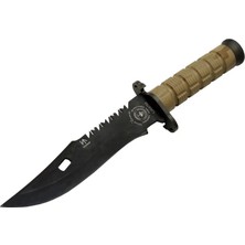 Salgur S 4759 Türk Tipi Bıçağı 28,5cm - Testere Detaylı Bıçak, Ipli, Kılıflı