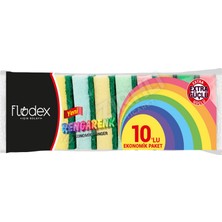 3 Adet Flodex Rengarenk Düz Sünger 10'lu