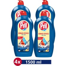 Pril Sirke Gücüyle 1500 ml Bulaşık Deterjanı 4'lü Özel Seri Parlak ve Hijyenik Sonuç