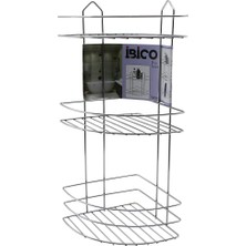 TKÇ 3 Katlı - Üçgen   Krom   Metal  Banyo Köşelik - Duşkabin Raf