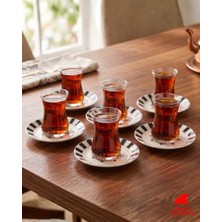 Köklü Züccaciye 6 Kişilik 12 Parça Çay Seti