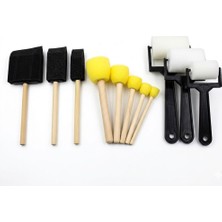 Eminiş Kesik Uç Sünger Fırça 3'lü + Pat Pat Fırça 5'li + Fırça Silindir 3'lü Setler (3 Paket Gönderilecektir)